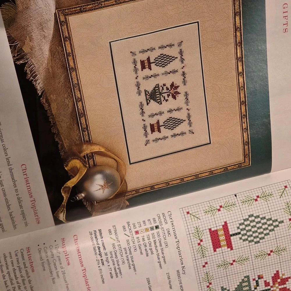 2002 Better Homes Gardens Cross Stitch Christmas Mary Engelbreit Santa OOP Craft